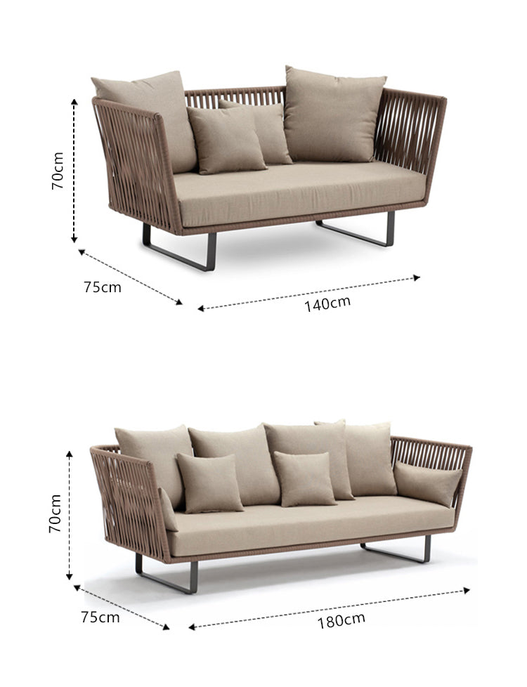 Outdoor Sofa Villa Courtyard Balcony Homestay Hotel Bar Coffee Restaurant Outdoor Waterproof Rattan Chair Set