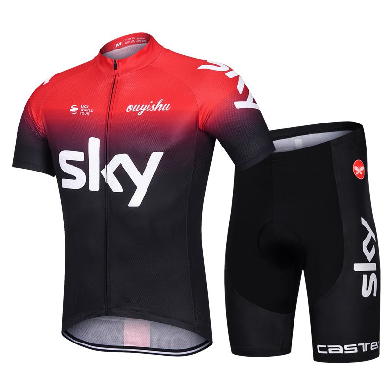 Sky Bicycle Clothing Short-Sleeved Cycling Outfit Suit Men's and Women's Spring and Summer Mountain Bike Top Road Bike Cycling Pants Breathable