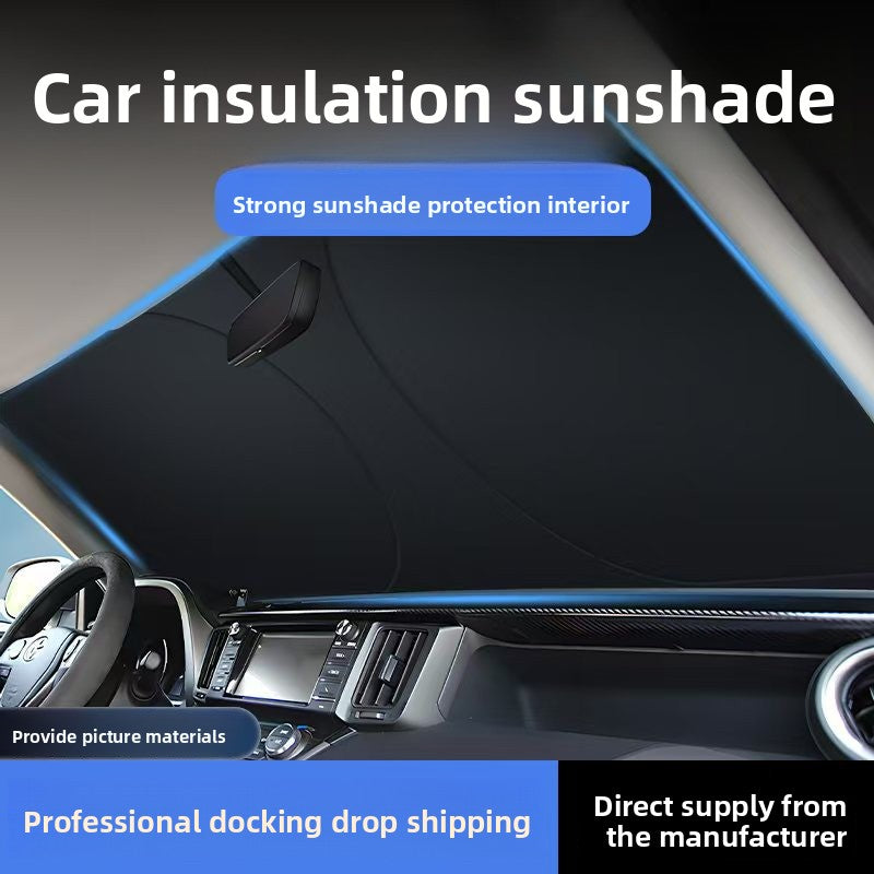 Car Sunshade Front Windshield Sun Protection Windshield Heat Insulation Thickened Sunshade Board Heat Insulation Sunshade Curtain Sunshade Umbrella