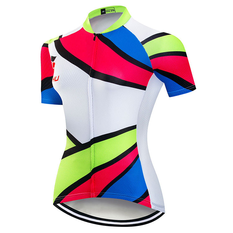 Road Bike Cycling Clothes Suit Women's Summer Short-Sleeved Breathable Quick-Drying Cycling Top Pants Bicycle Shirt Slim Fit
