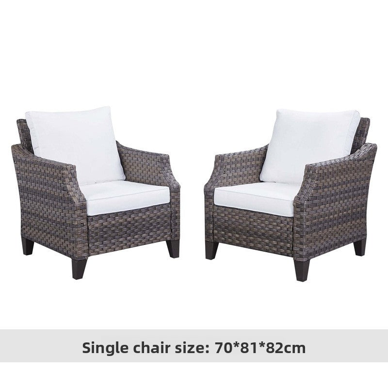 Cross-Border Outdoor Rattan Sofa Set Courtyard Combination Sunproof Waterproof Three-Person Rattan Chair Outdoor Furniture Garden Sofa