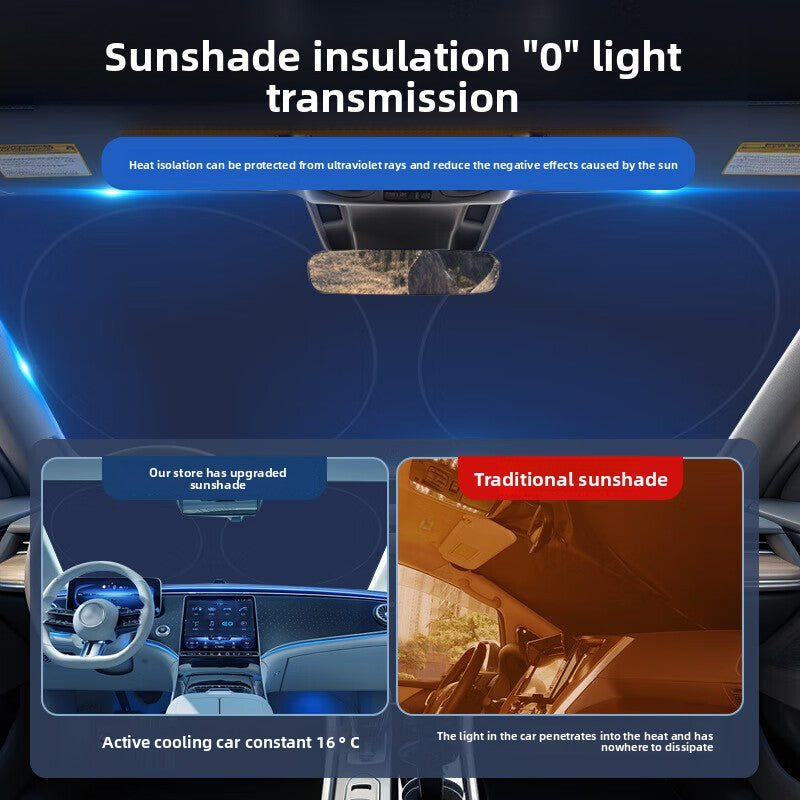 Car Silver Coating Sunshade Sun Protection Sunshade Board Mat Curtain Front Shield Thickened Heat Insulation Front Sunshade Board One Piece