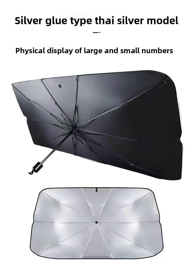 Car Sunshade Umbrella Car Front Windshield Sun Protection Heat Insulation Board Retractable Universal Front Car Sunshade