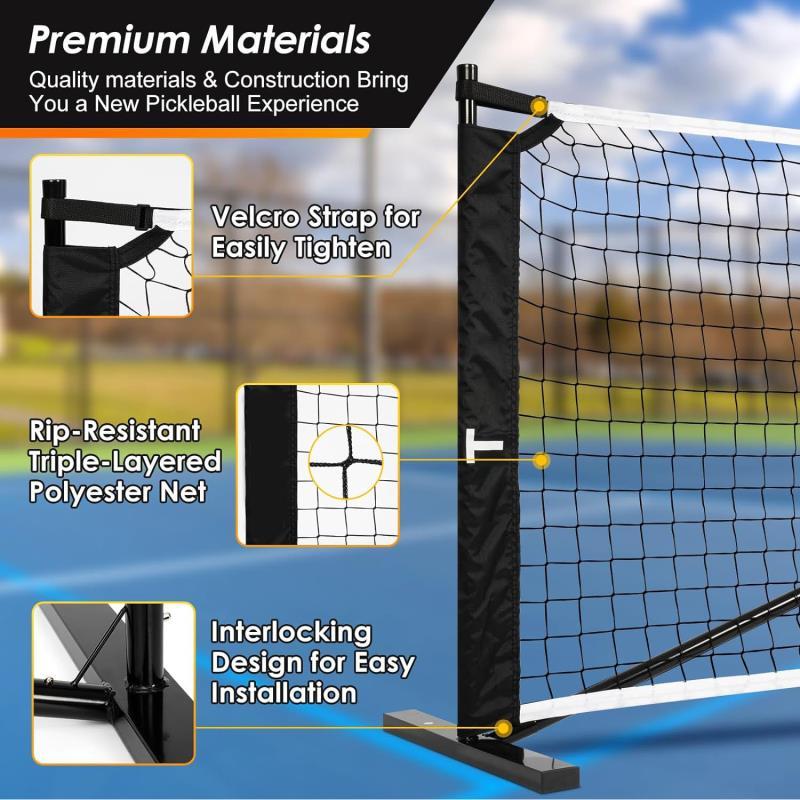 Pickleball Net Frame 6.7m Indoor and Outdoor Training Net Portable Detachable Pickleball Full Set Mobile Standard Net