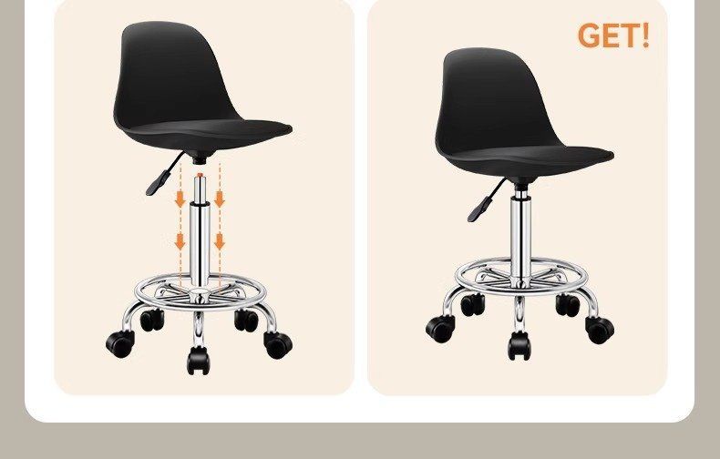 Kerun Bar Stool with Adjustable Height and Wheels, Beauty Stool, Bar High Chair, Home Use Long Sitting Bar Stool, Rotating High Stool