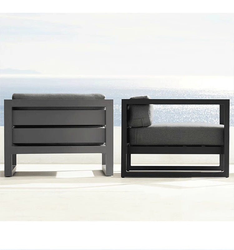 Outdoor Sofa for Courtyard Garden, Simple Modern Waterproof and Sunproof Aluminum Alloy Balcony Sofa, Outdoor Terrace Sofa
