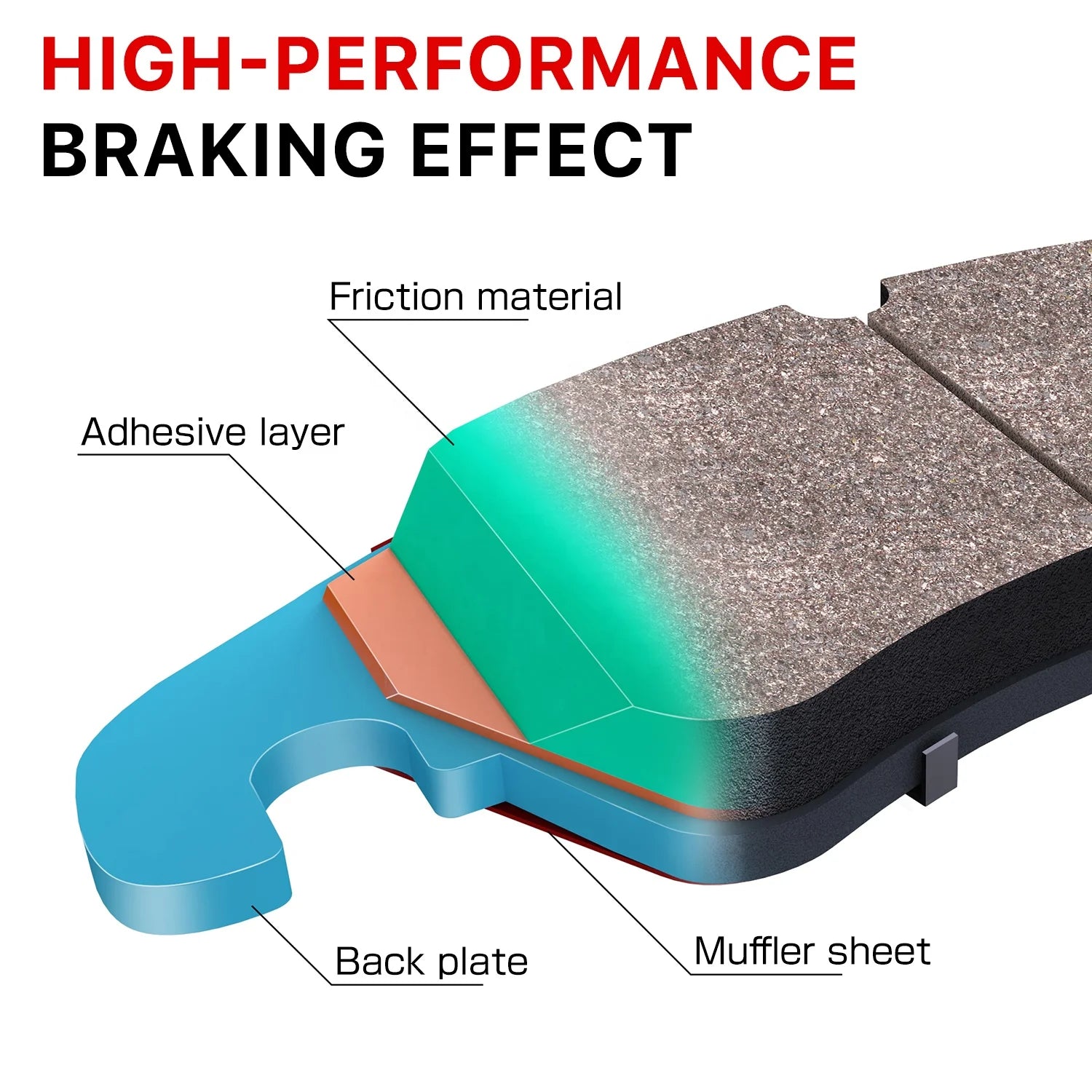 MS-1482N Wholesale ceramic brake pads for TOYOTA cars 04465-35250 Pastillas de freno