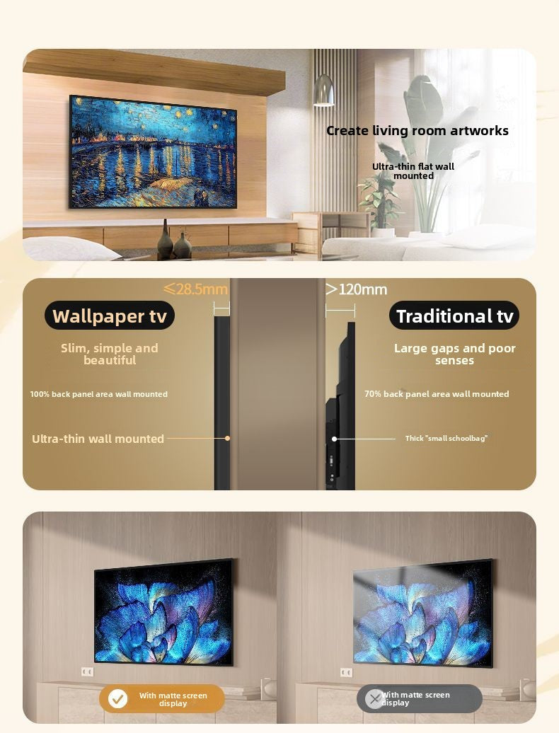 TV 4K Ultra HD Wallpaper Art TV Projection Home LCD TV Ultra-Thin