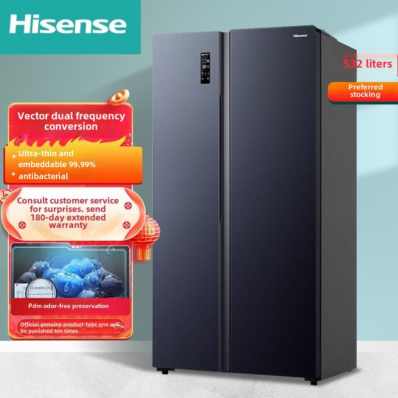 Hisense Refrigerator 532 Liters Double-Door Air Cooling Frostless Household Refrigerator Double Frequency Conversion Energy Saving BCD-532WFK1DPQ