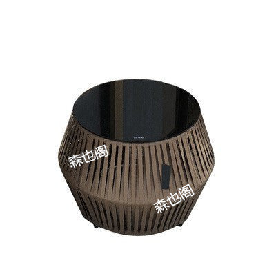 Outdoor Sofa Waterproof Outdoor Restaurant Seat Rattan Sofa Courtyard Terrace Balcony Leisure Double Rattan Woven Sofa Chair