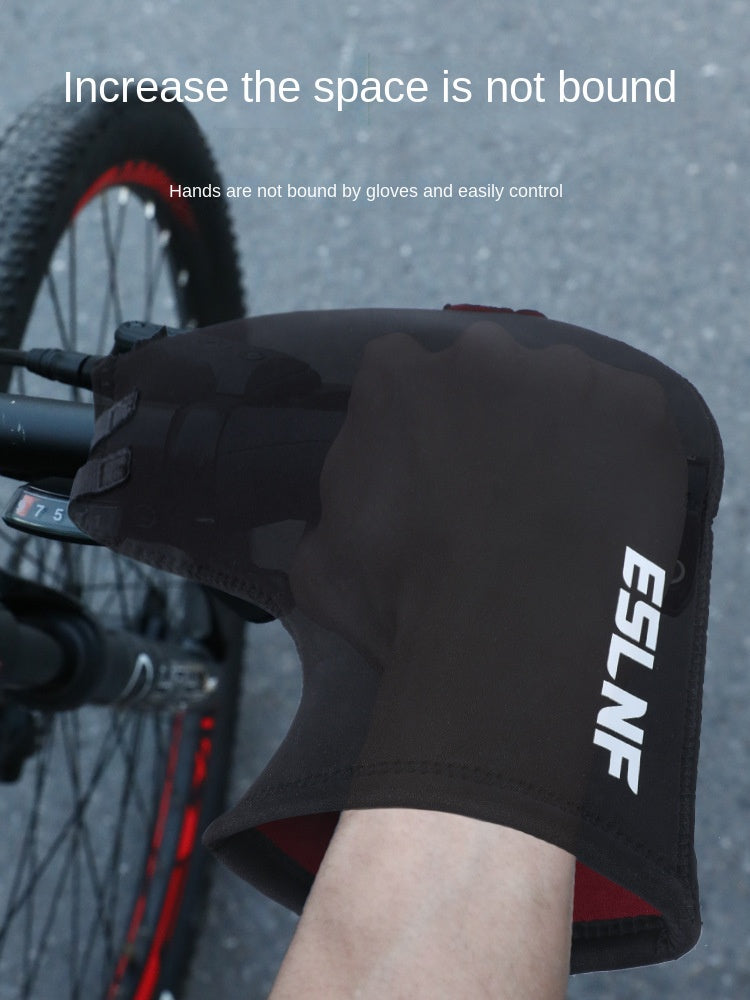 Bicycle Gloves Mountain Highway Vehicle Windproof Thickening Warm Cycling Hand Guard Cold-Proof Handle Gloves