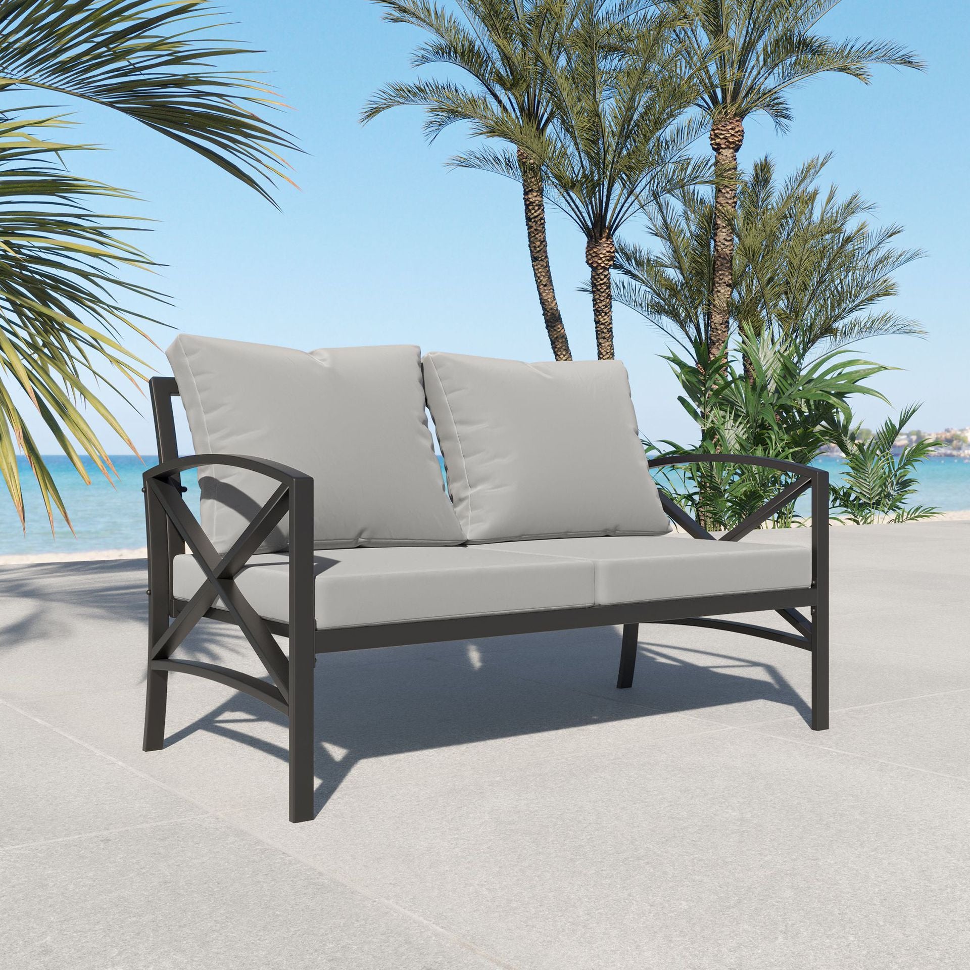 Outdoor Leisure Iron Art Sofa Set Garden Hotel Business Reception Sofa Waterproof Industrial Style Iron Frame Chair
