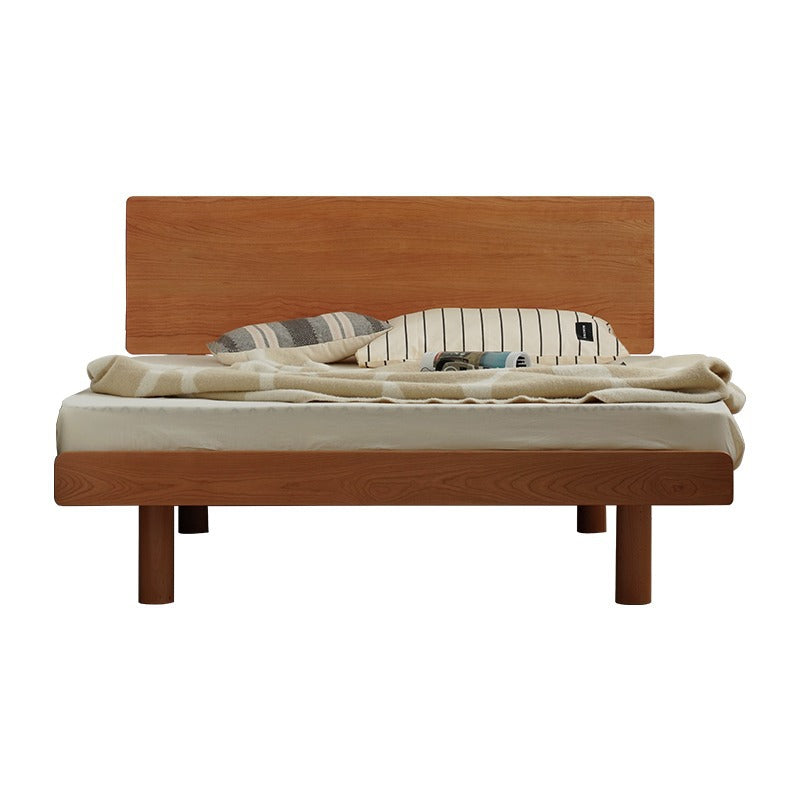 Cherrywood Solid Wood Bed 1.5 Non-Bedside Bed 1.8 M Japanese Small Apartment Tatami Double Edging Bed