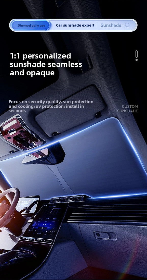 Summer Car Sunshade Silver Coated Cloth Sun Protection Car Heat Insulation Car Interior Anti-Glare Sunshade Curtain Front Sunshade
