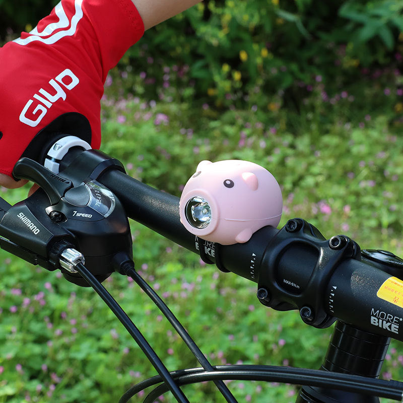 Customized Bicycle Light USB Charging Children Piggy Horn Light Bicycle Cycling Fitting Bicycle Headlight