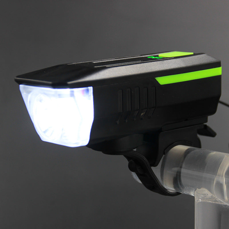Bicycle Light with Horn Headlight USB Charging Strong Light Charging Cycling Fixture Bicycle Accessories