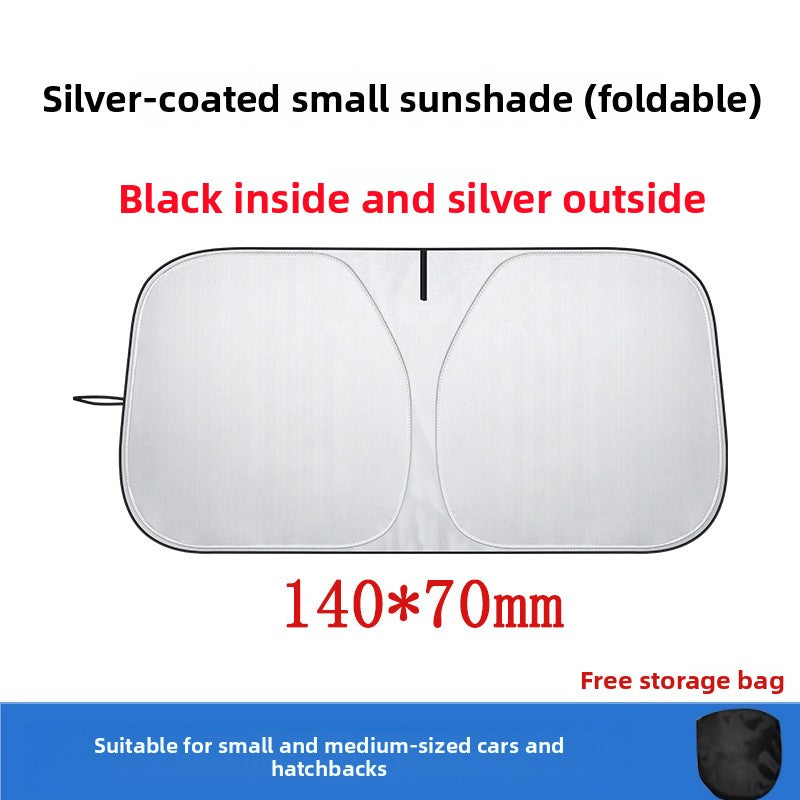 Car Heat Insulation Sunshade Front Windshield Titanium Silver Coated Sunshade Sun Protection Sunshade Curtain Summer Car Sunshade Umbrella