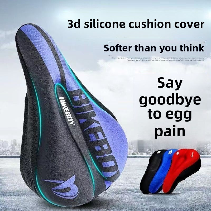 Bicycle Cushion Cover Mountain Bike Thickened Silicone Seat Cushion Road Bike Sponge Seat Cover Comfortable Bicycle Fixture and Fitting