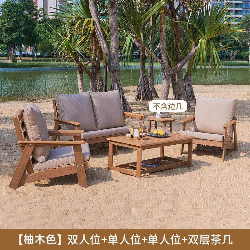 Outdoor Sofa High-End Aluminum Alloy Villa Balcony Courtyard Garden Homestay Hotel Nordic Outdoor Leisure Sofa Chair