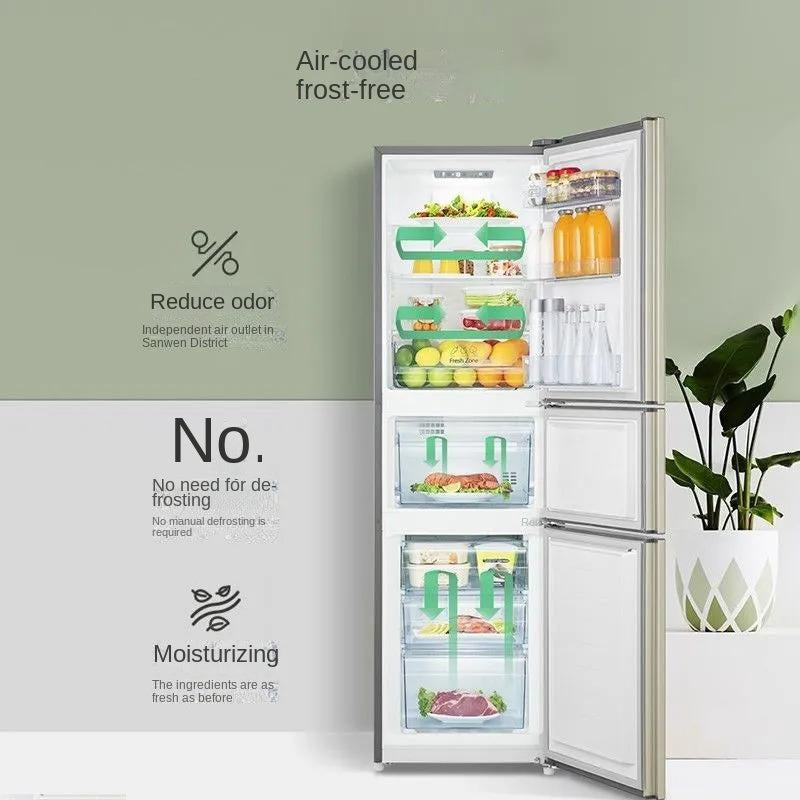 Ronshen Refrigerator 251L 3 doors no frost BCD-251WKD1NY