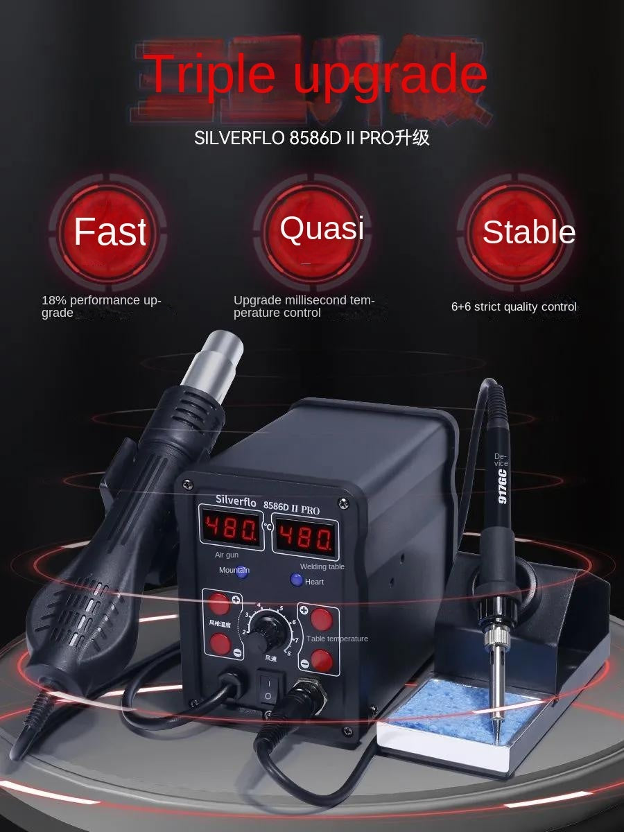 8586D Pro Hot air gun soldering iron industrial grade 2-in-1 780W high power digital display electronic maintenance and dismantling of large solder joints