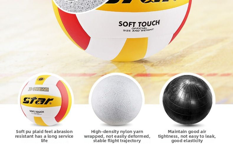 Authentic Star Volleyball for Middle School Entrance Exam, Standard Size 5 Hard Volleyball VB4025-34