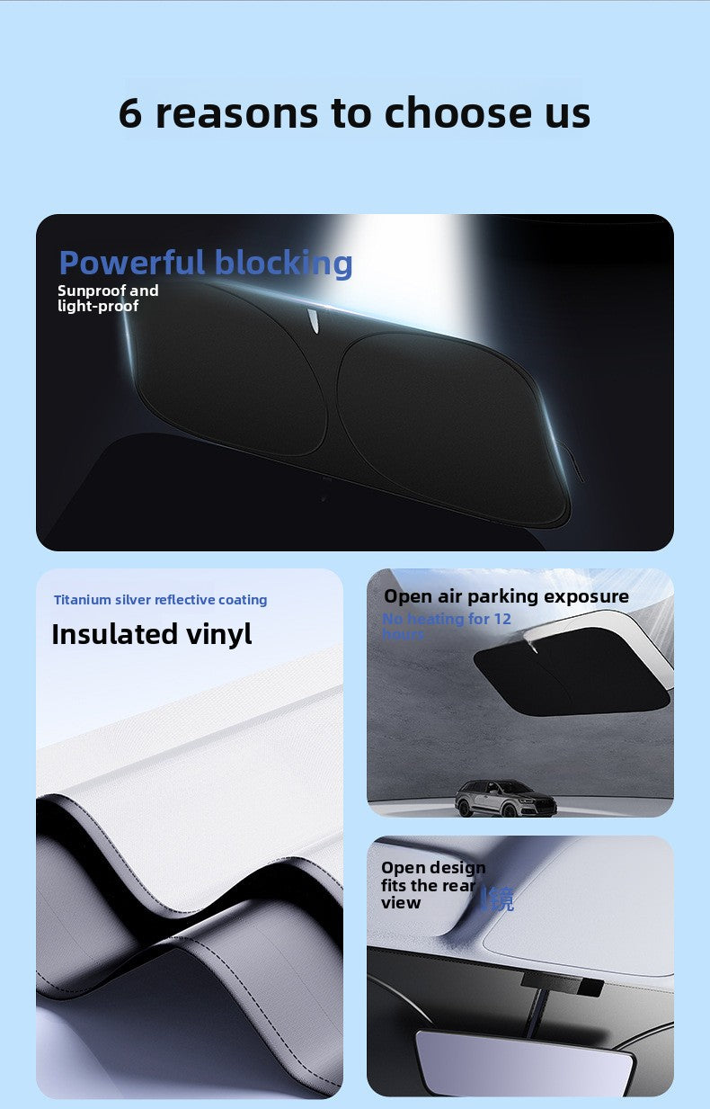 Car Sunshade Front Shield Sun Protection Heat Insulation Sunshade Board Light Curtain Windshield Car Cover Sunshade Shield