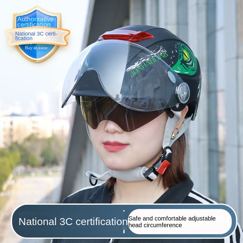 Helmet Certification Electric Car Motorcycle Unisex Four Seasons Safety Helmet Summer Sun-Proof and Breathable Advanced