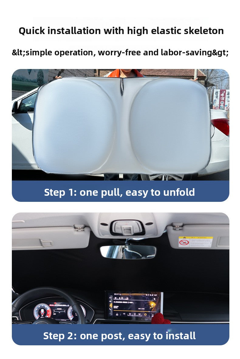 Car Sunshade Front Windshield Sun Protection Windshield Heat Insulation Thickened Sunshade Board Heat Insulation Sunshade Curtain Sunshade Umbrella