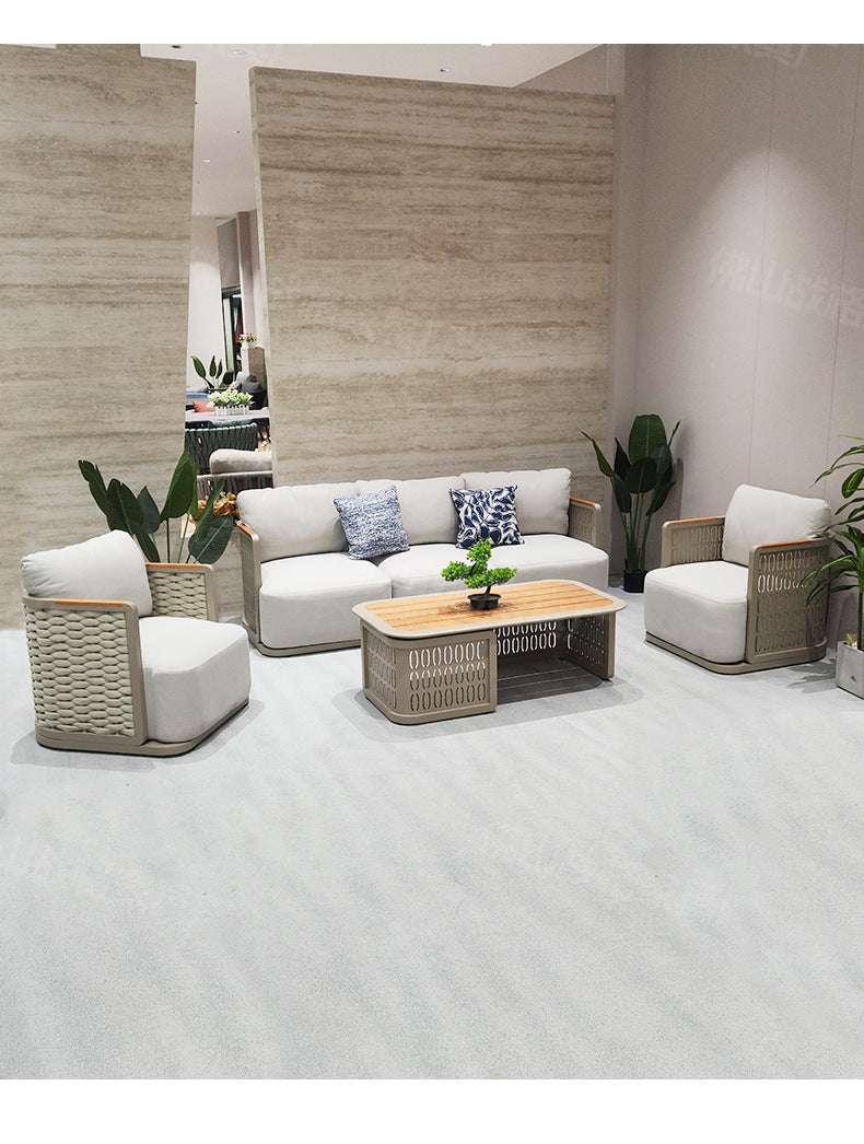 Outdoor Sofa High-End Aluminum Alloy Villa Balcony Courtyard Garden Homestay Hotel Nordic Outdoor Leisure Sofa Chair