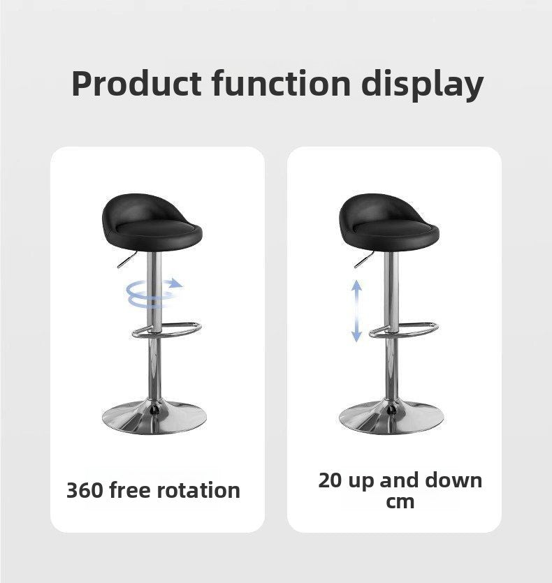 Kerun Bar Stool Adjustable High Stool Bar Stool Home Bar Comfortable Stool High Chair with Backrest Bar Chair Swivel Round Stool