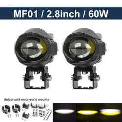 Motorcycle Lighting System Accessories Led Auxiliary Light 3 Inch tdd High Low Beam Dual Color Mini Driving Light