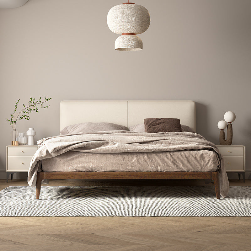 Nordic Expression Norhor Designer Solid Wood Bed Italian Modern Minimalist High-Legged Master Bedroom