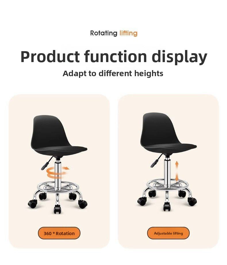 Kerun Bar Stool with Adjustable Height and Wheels, Beauty Stool, Bar High Chair, Home Use Long Sitting Bar Stool, Rotating High Stool