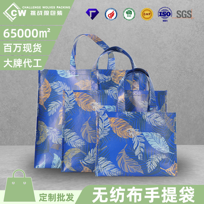 Clothing Store Packaging Bag Film Non-Woven Fabric Handbag Shopping Mall Fashion Creative Environmental Protection Shopping Bag Factory Customization