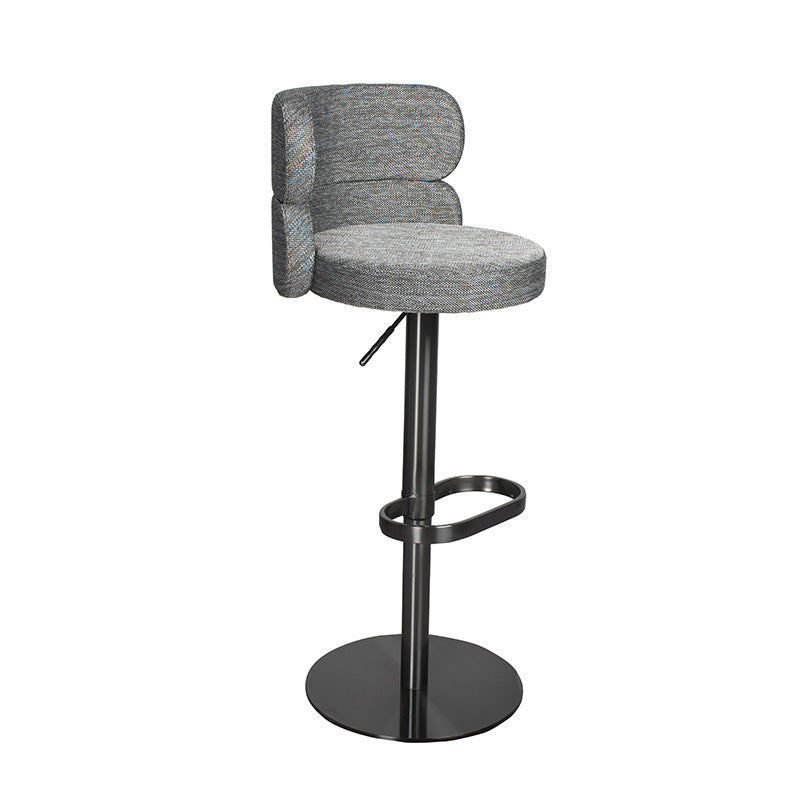 Bar Stool with Adjustable Height and Swivel Function, Backrest Bar Stool for Front Desk, Luxury Home Use Chair, Iron Art Stainless Steel High Stool