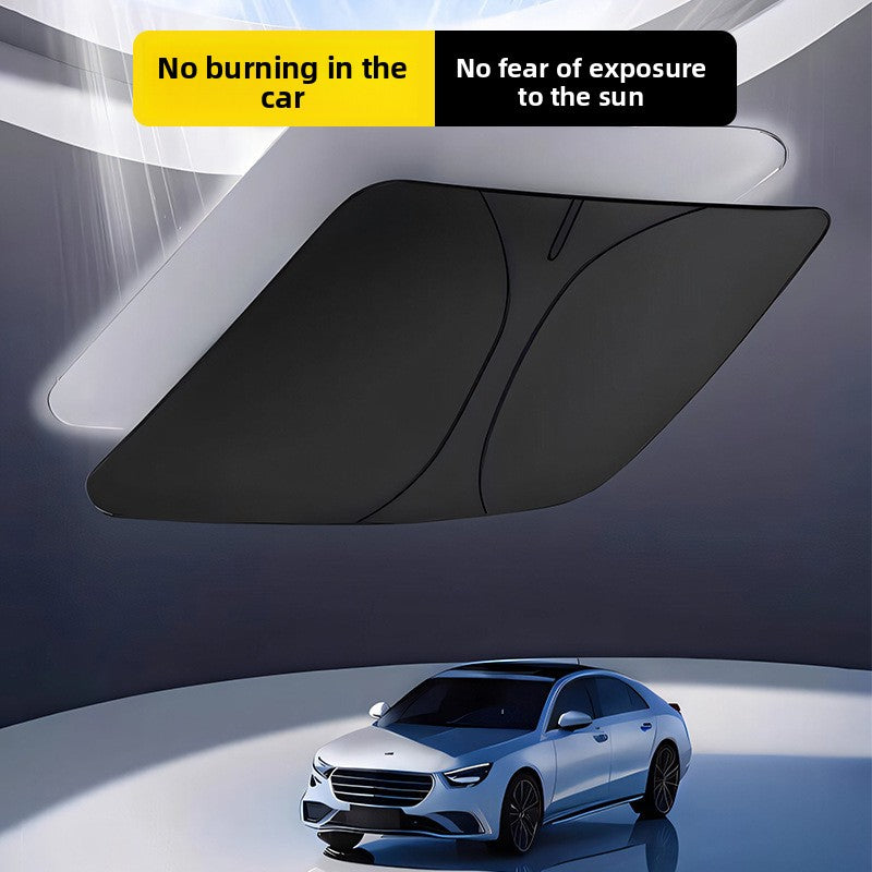 Car Heat Insulation Sunshade Front Windshield Titanium Silver Coated Sunshade Sun Protection Sunshade Curtain Summer Car Sunshade Umbrella