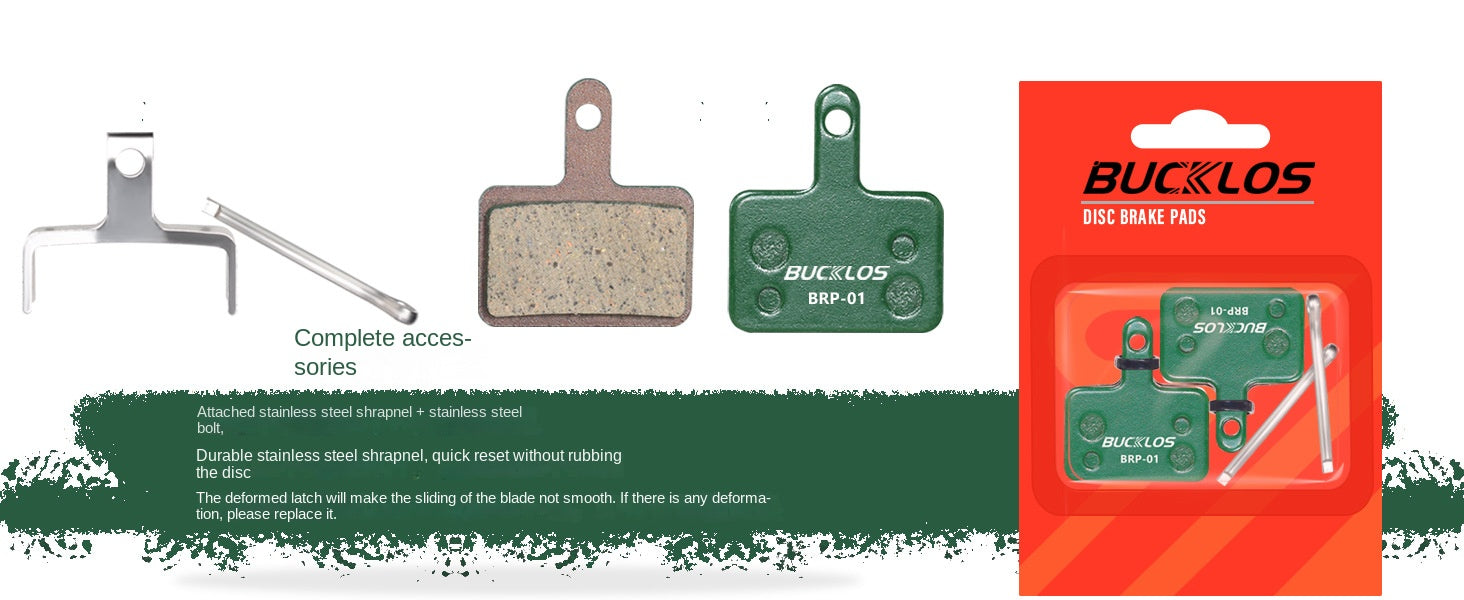 BUCKLOS Mountain Bike Brake Pads Disc Brake MT200 Heat Dissipation Metal Brake Pads Resin Ceramic Brake Pads