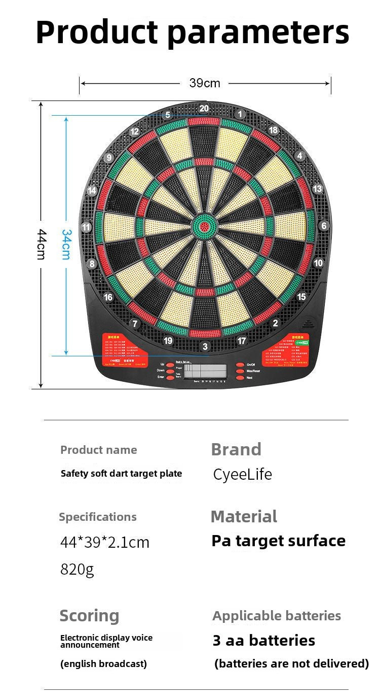 Cyeelife Official Authentic Products Safety Electronic Dart Board Set Household Indoor Scoring Adult and Children Flying Target