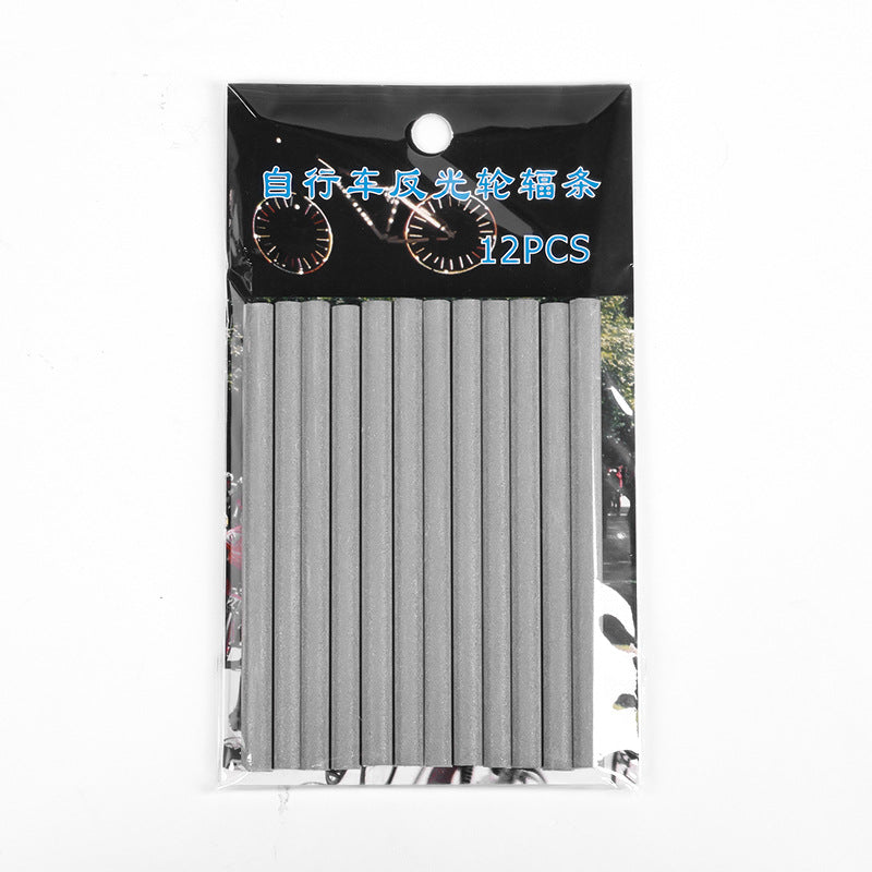 Bicycle Fixture Dead-Flying Road Mountain Bike Steel Wire Card Strip Warning tape【Reflective Spoke Gray】