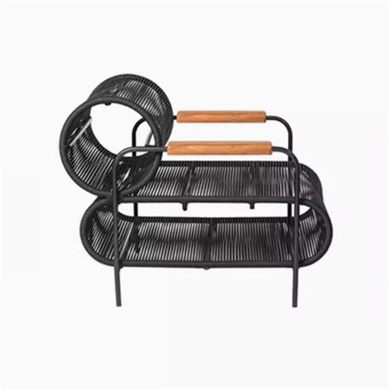 Outdoor Sofa and Coffee Table Set Waterproof Sunproof for Open Air B&B Garden Courtyard Villa Balcony Leisure Rattan Sofa