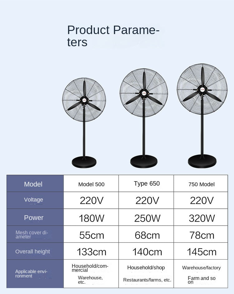 Industrial Standing Fan 500mm 22inch