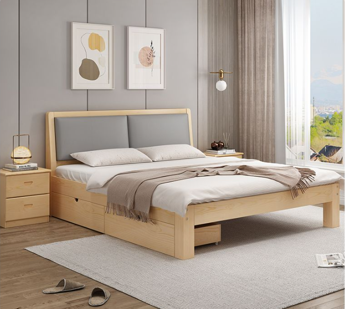 solid wood bed soft XW01