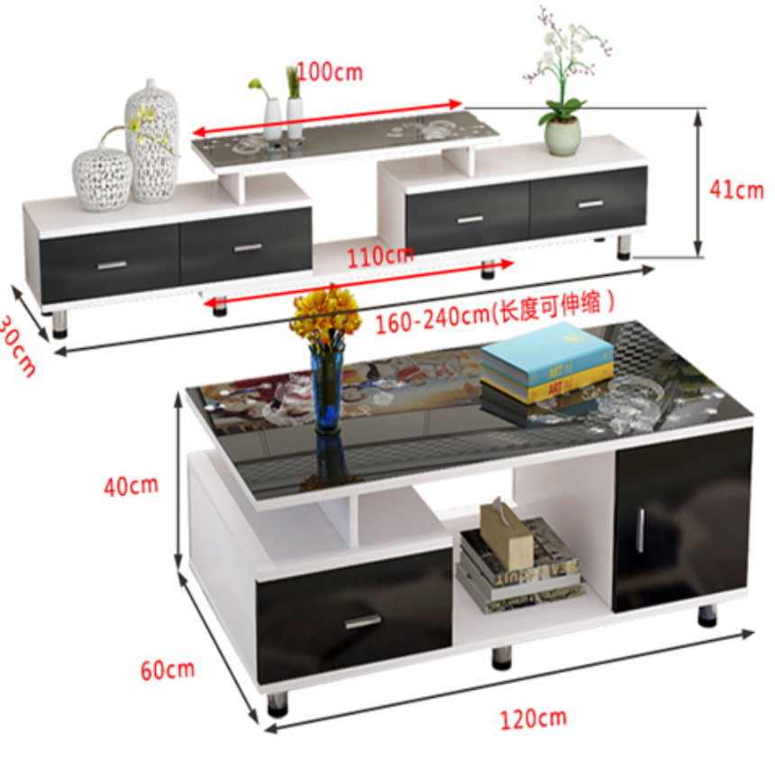 Modern Wood TV Stand+Coffee Table THZ01