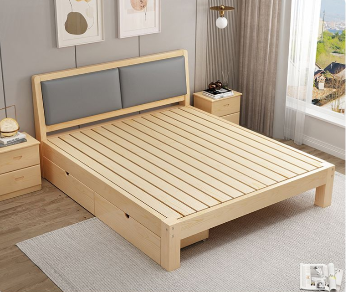 solid wood bed soft XW01