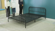 Load and play video in Gallery viewer, Metal bed double bed single 1.5 m 1.8 Modern simple Steel frame bed
