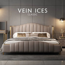 Load image into Gallery viewer, Suspended modern minimalist 304 Stainless Steel frame Vein Ices leather bed XMSY10
