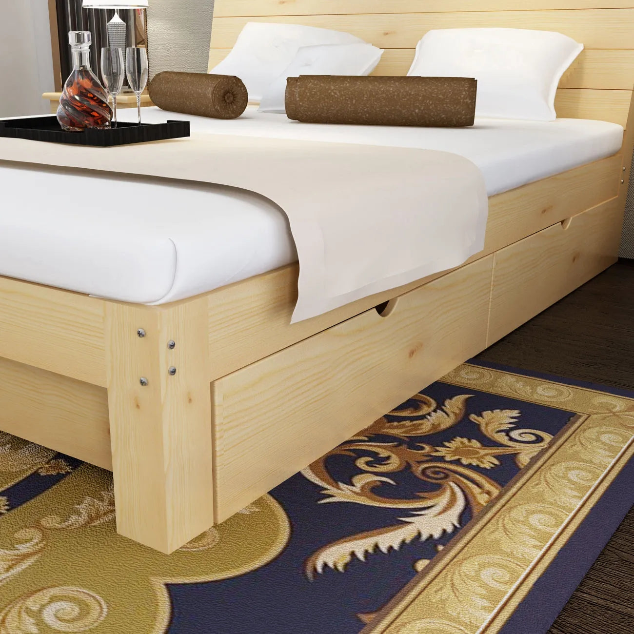 solid wood bed JS01