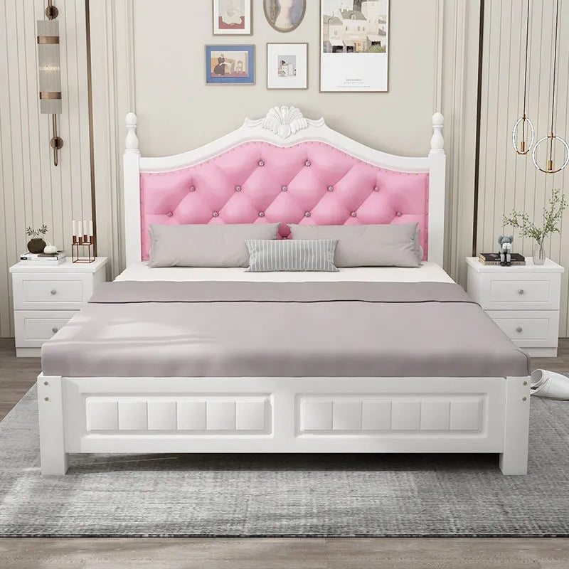 solid wood bed soft JJF01