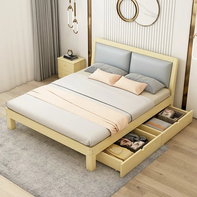 solid wood bed soft XW02